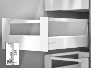 TANDEMBOX antaro внутр ящик L500 H83 с 1 релингом D без ручки, белый шелк