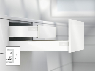 TANDEMBOX antaro внутр ящик TIP-ON BLUMOTION L500 H83 без ручки, белый шелк