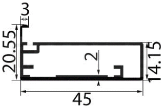 A1-37 Алюминиевый профиль, белый глянец 2,9 м