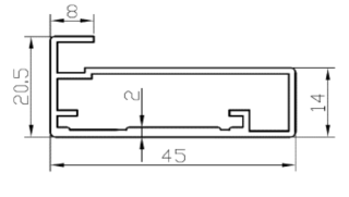A1-33 Алюминиевый профиль, нержавейка графит 2,9 м