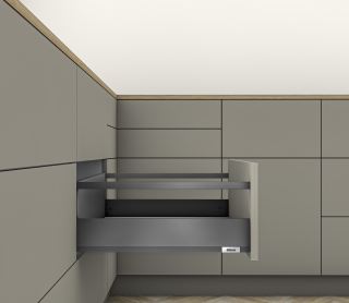 MERIVOBOX L450 высота E с релингом, орион серый матовый