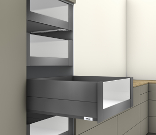 MERIVOBOX L450 внутренний ящик, высота E, BOXCAP со стеклом, орион серый матовый