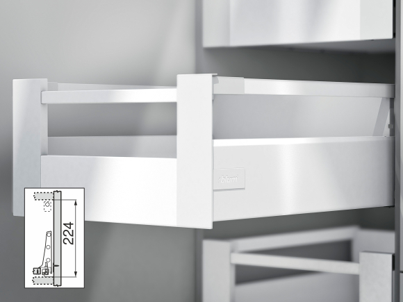 TANDEMBOX antaro внутр ящик L500 H115 с 1 релингом D без ручки, белый шелк